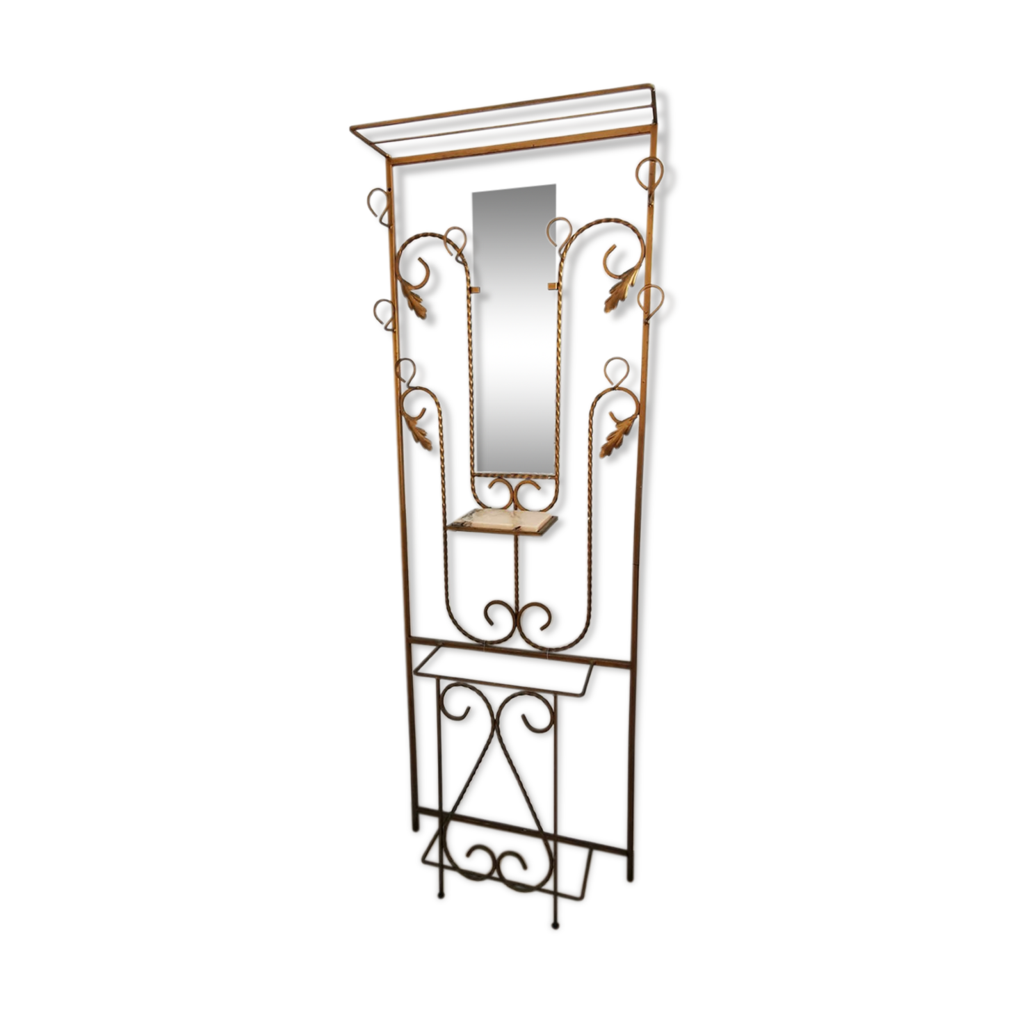 Vintage wrought iron vest with mirror - marble tablet