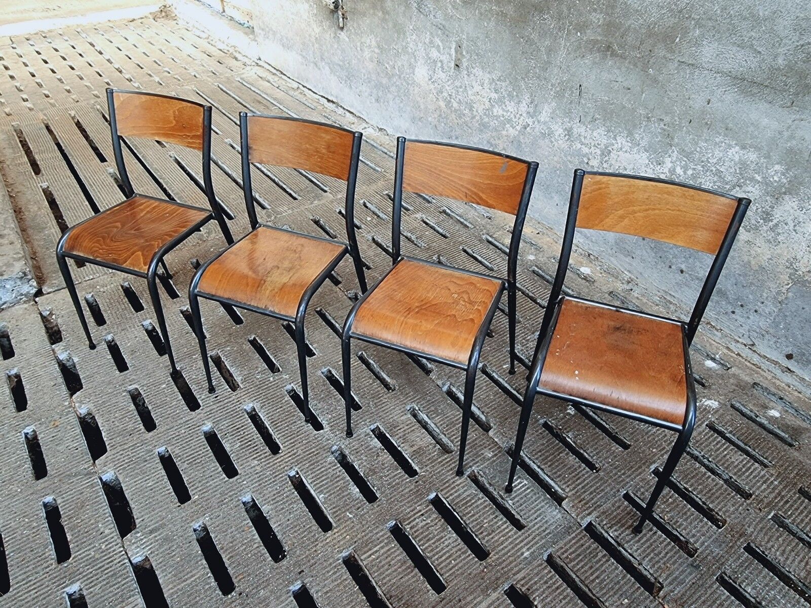 Vintage chairs school chairs 4x Mullca