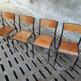 Vintage chairs school chairs 4x Mullca