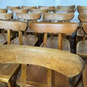 Series of 24 chairs bistrot wood curved 1960