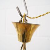 Lustre quatre flammes avec perles de verre laiton