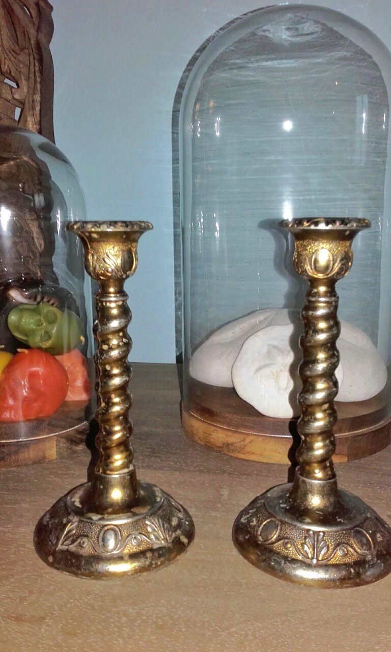 Pair of old candlesticks