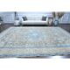 1970s Vintage Persian Handmade Wool Cotton Blue Area Rug 283x400
