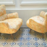 Pair of chairs design organic vintage 50s 60s