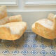 Pair of chairs design organic vintage 50s 60s