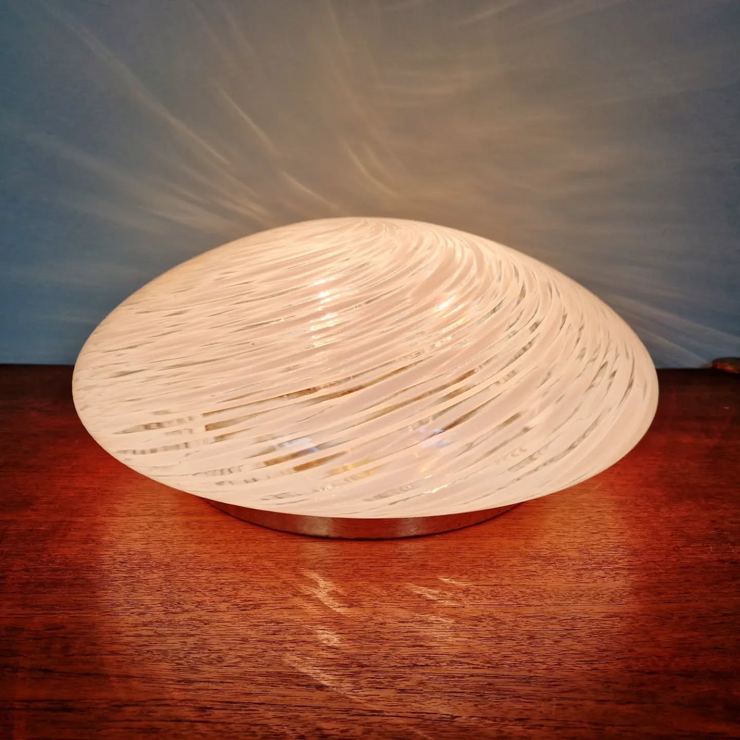 Brass and Murano glass ceiling light, Hillebrand, 1970