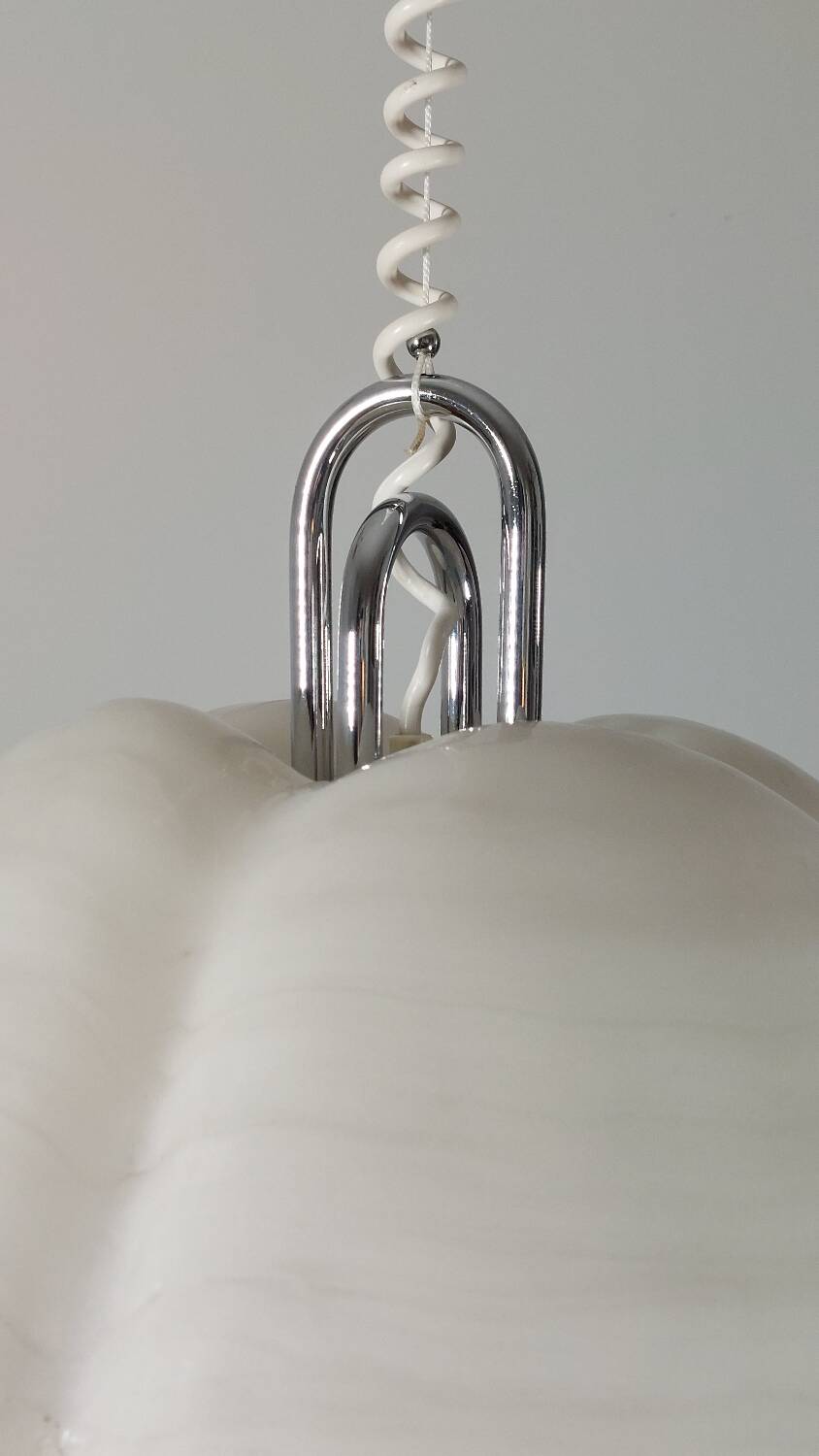 Rare vintage acryl and chrome pendant light by Gebrüder Cosack für Cri