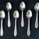 6 silver-plated metal mocha spoons English EPNS