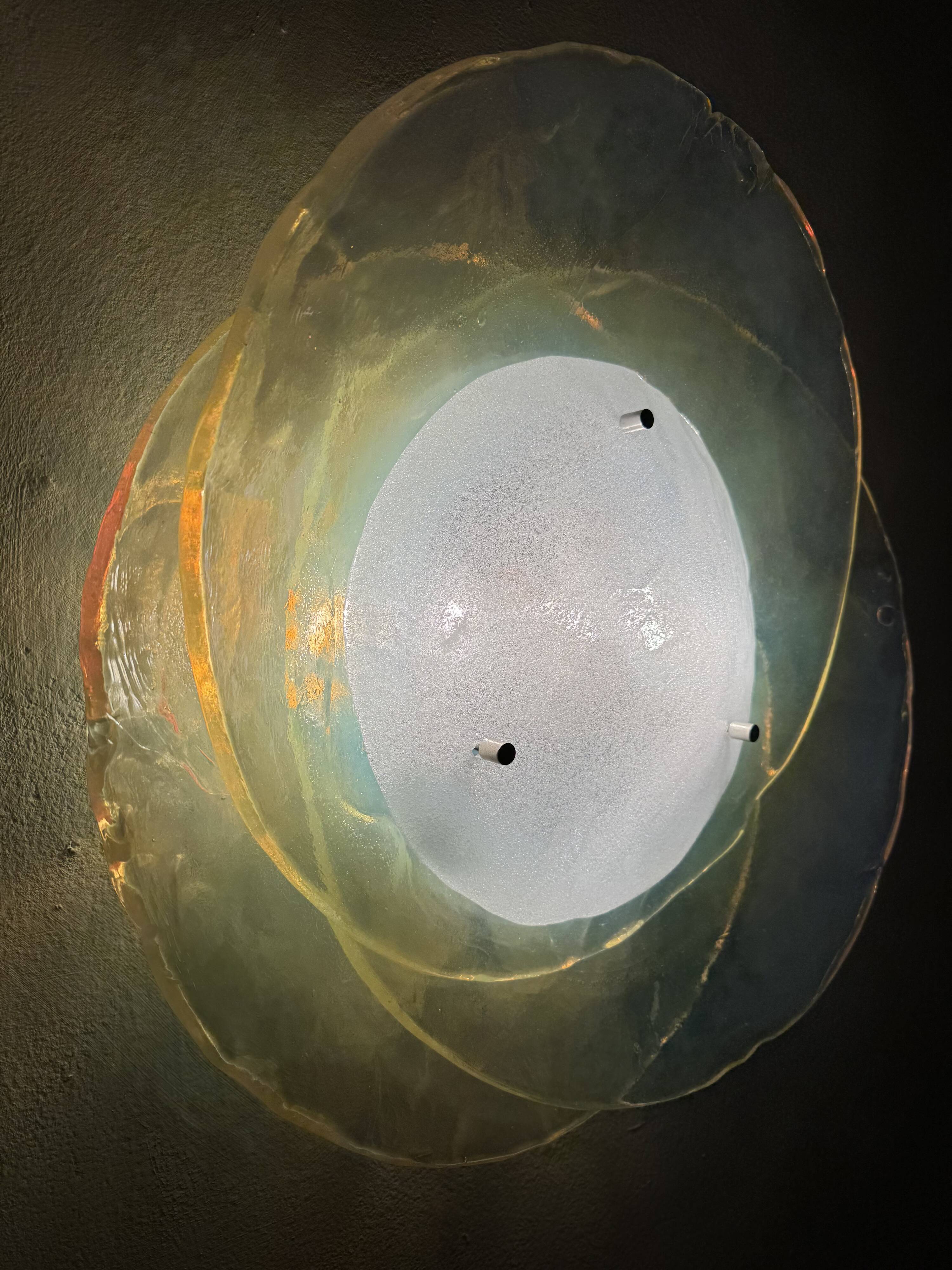 Murano Glass Flush or Wall Lamp by Carlo Nason for Mazzega