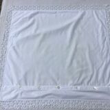 Taie d’oreiller bord crocheté main 78x74cm