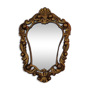 Golden wall mirror in Louis XV rococo style, circa 1950-1960 – 84 x 58 cm