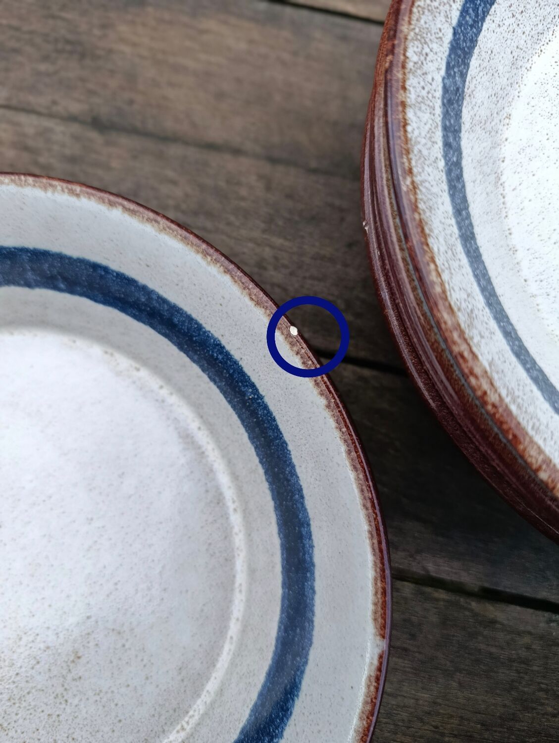 6 ceramic deep plates from the 1960s by MBFA Pornic, model Gobi.