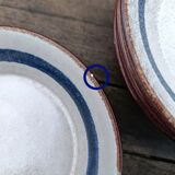 6 ceramic deep plates from the 1960s by MBFA Pornic, model Gobi.