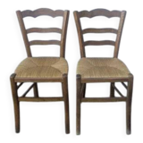 Pair of rush-seated chairs