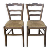 Pair of rush-seated chairs