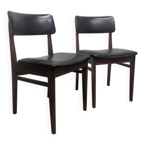 deux chaises skaï mid-century