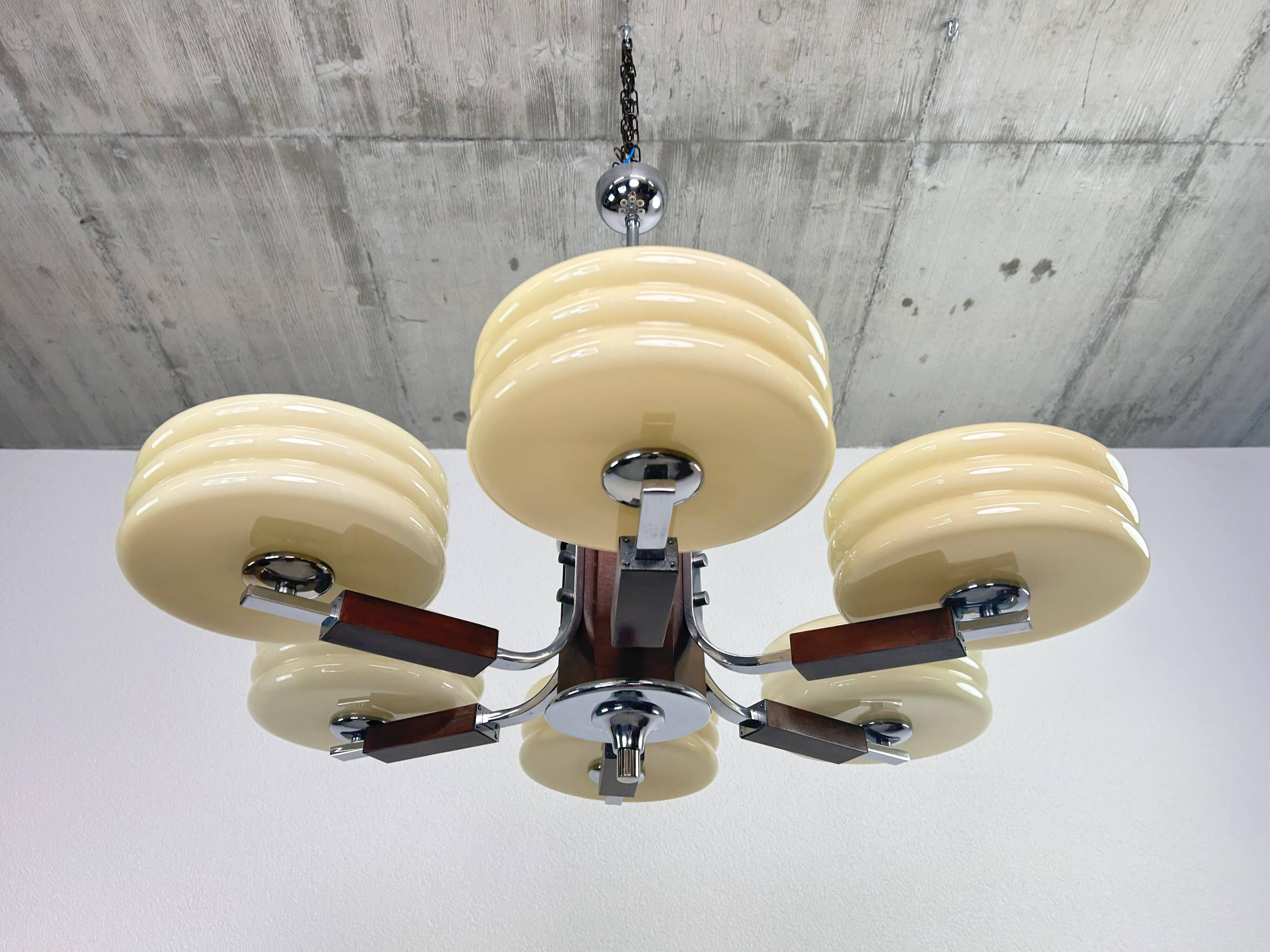 Great Art Deco chandelier attributed to Adolf Loos.