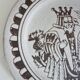 Assiette céramique d'art émaillée, signé La Tournerie, années 60/70