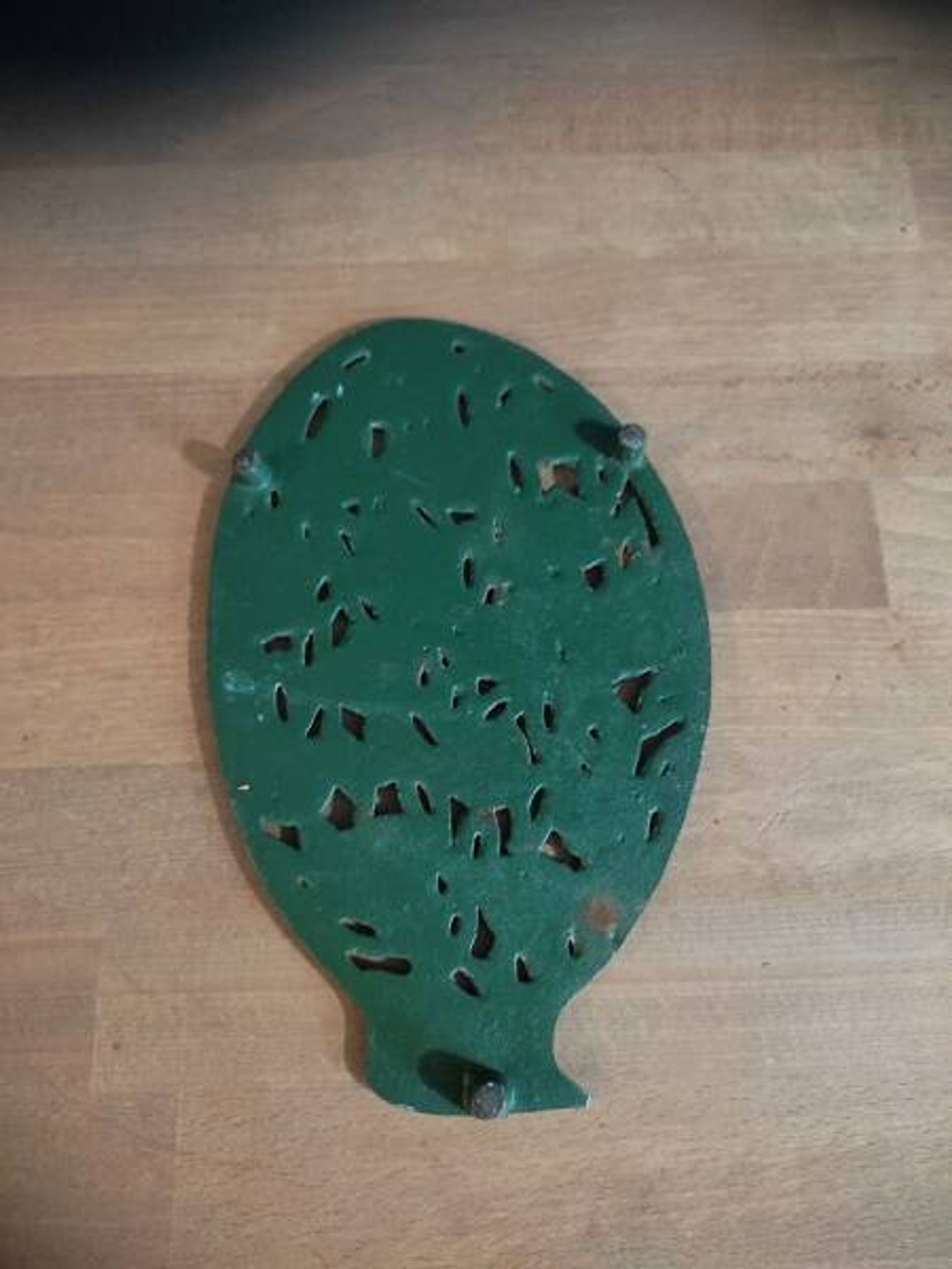 Cast iron patinated metal trivet Apple tree