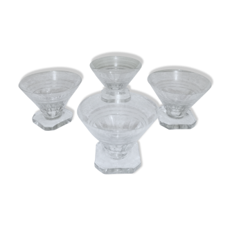 4 coupes à champagne art déco
