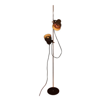 Authentic 70s floor lamp with 2 adjustable black lampshades