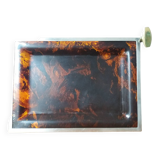Vintage lucite tray imitating tortoiseshell