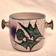 Cache-pot, vase, covered pot, Vallauris motif "Aux Chardons" by E. Danie.