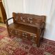 Antique oak carved bank chest – Breton style