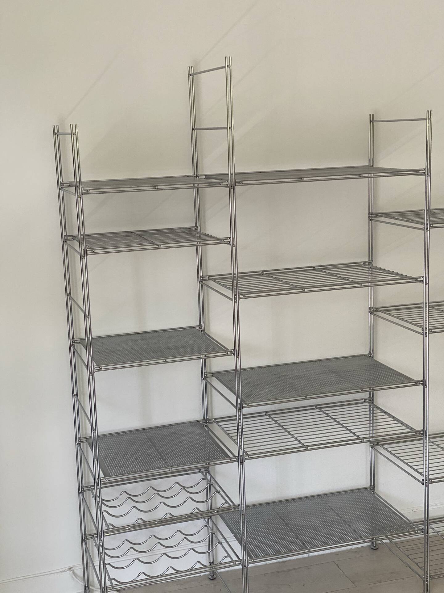 Modular chrome metal shelf