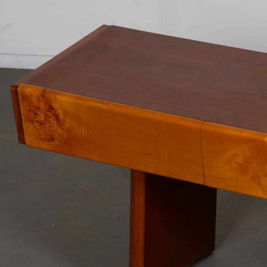 Vintage low console in wood and opaline, 1960