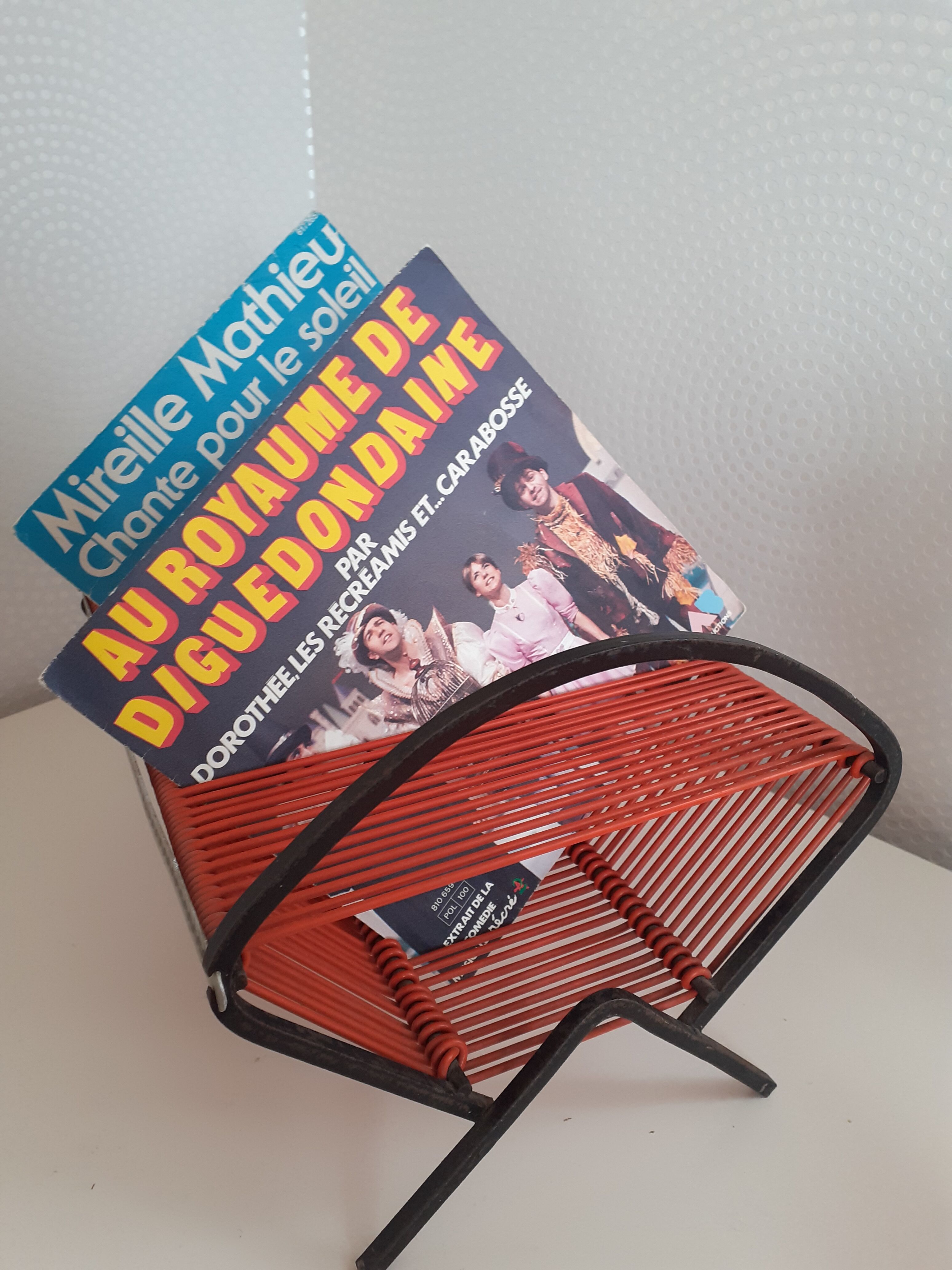 Porte vinyles scoubidou