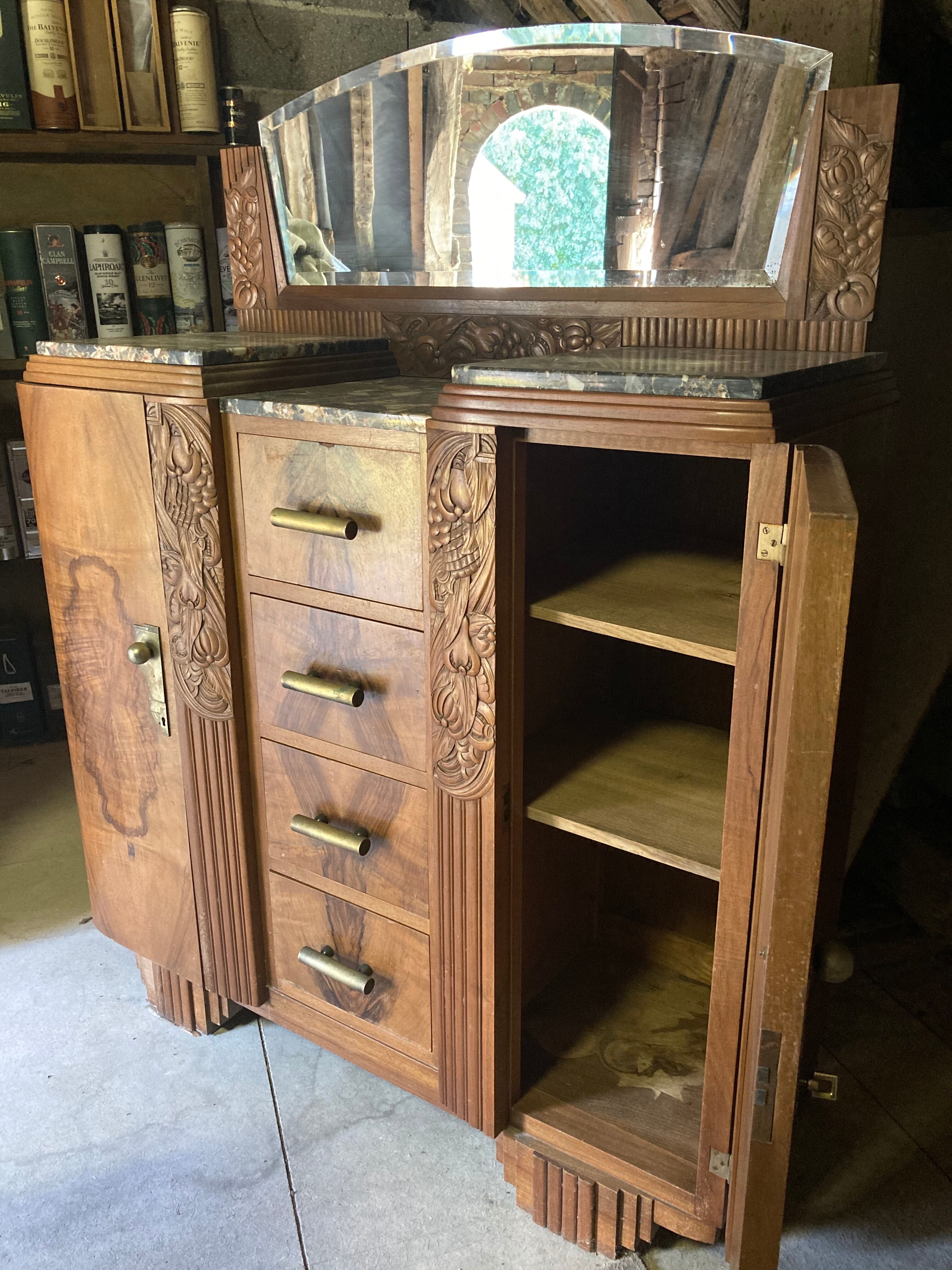 Buffet 4 tiroirs et deux portes art déco années 1930