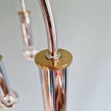 Designer chandelier in chromed metal and brass, Schröder & Co, 1970s
