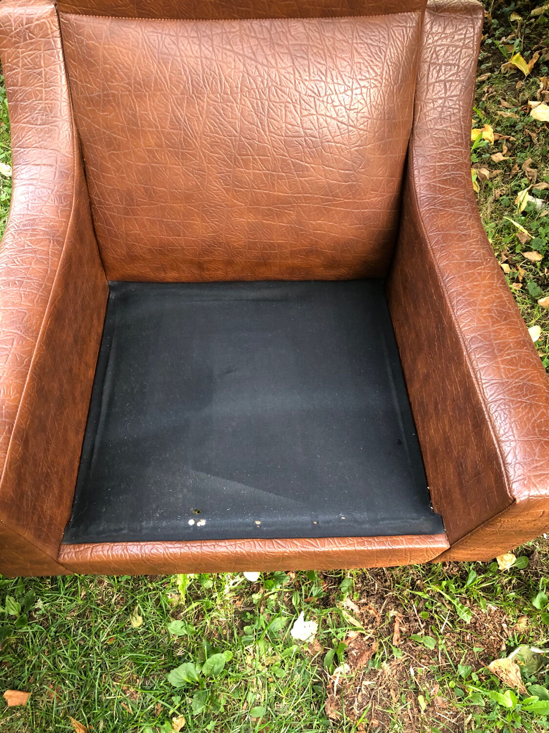 Fauteuil Skaï vintage