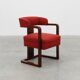 Art Deco red Reupholstered Chair, Belgium ca. 1920