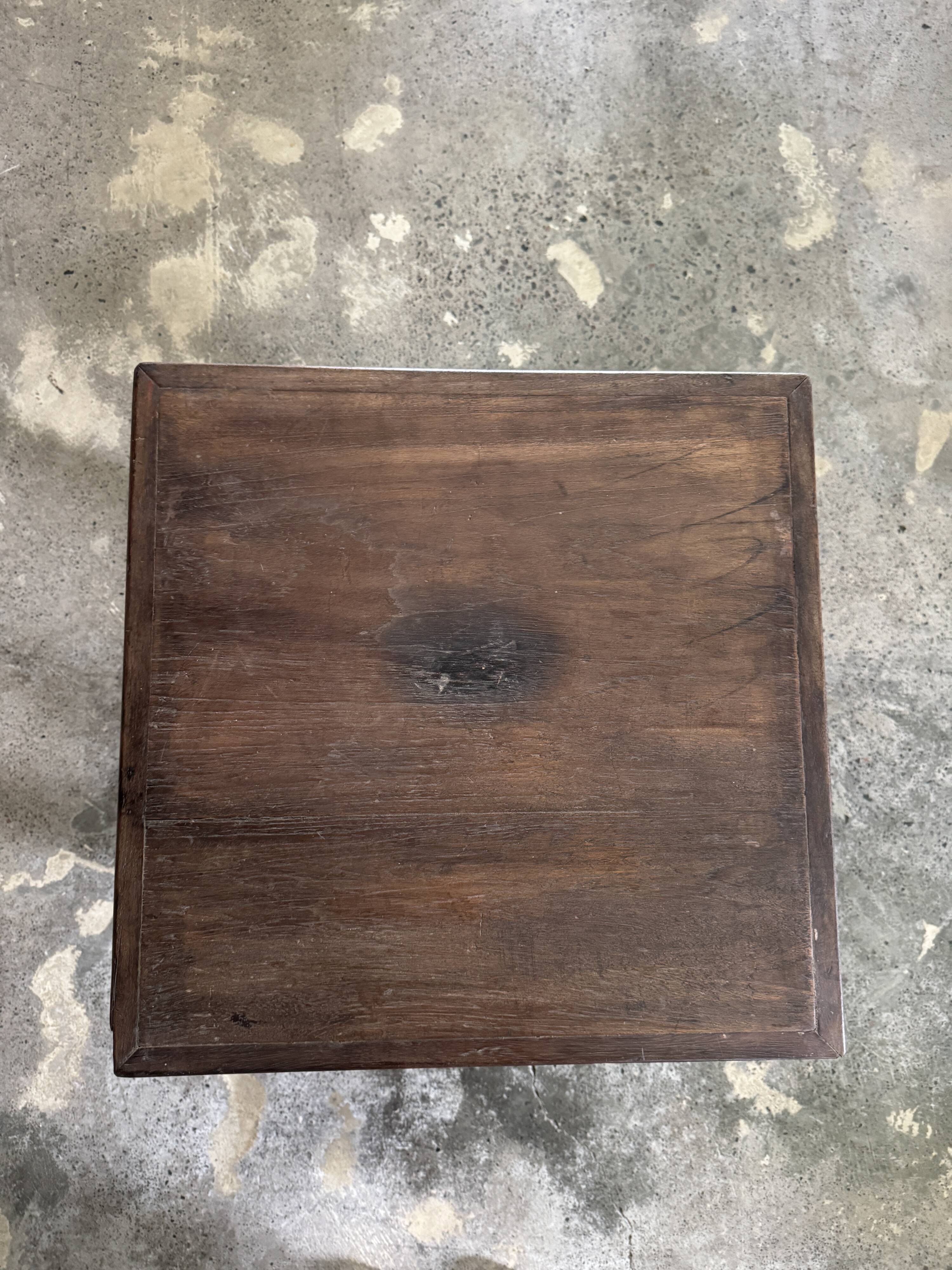 Coffee table, small vintage Indonesian modernist table in teak.