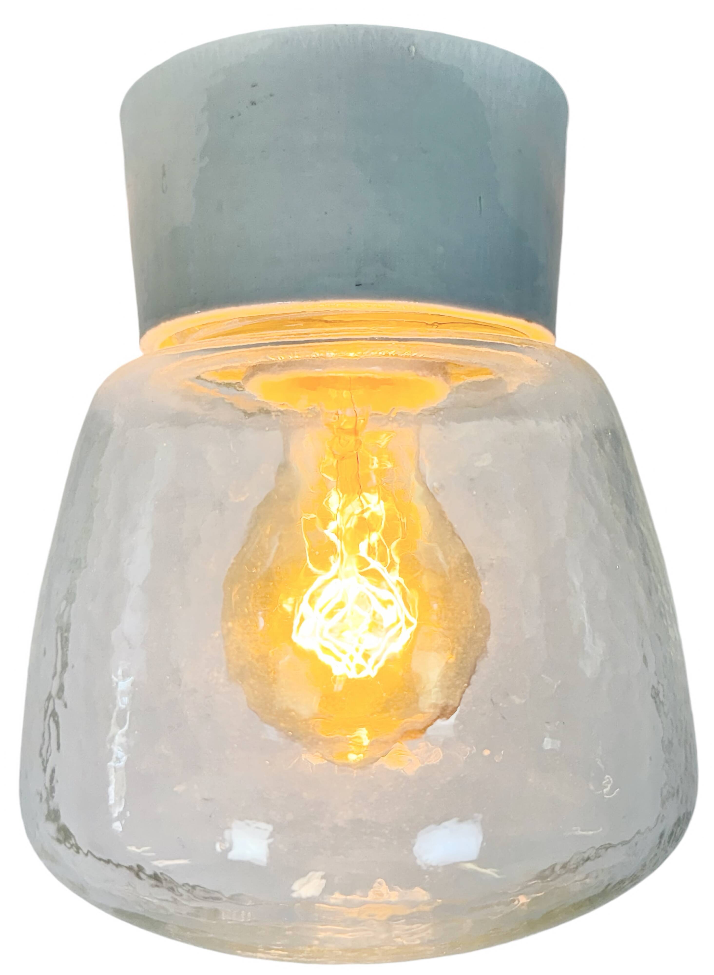 Vintage White Porcelain Ceiling Light, 1970s