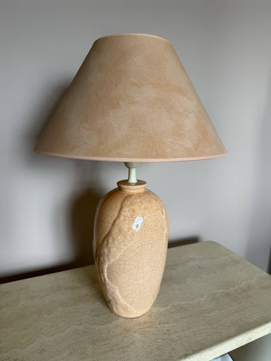 St Clément cracked ceramic lamp from the 70s