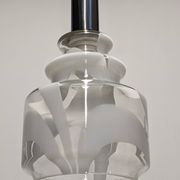 Suspension en verre Murano marbré blanc, Italie vers 1970