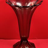 Grand vase cornet ferre fumé - superbe de couleur et d'état  30 cm "1970