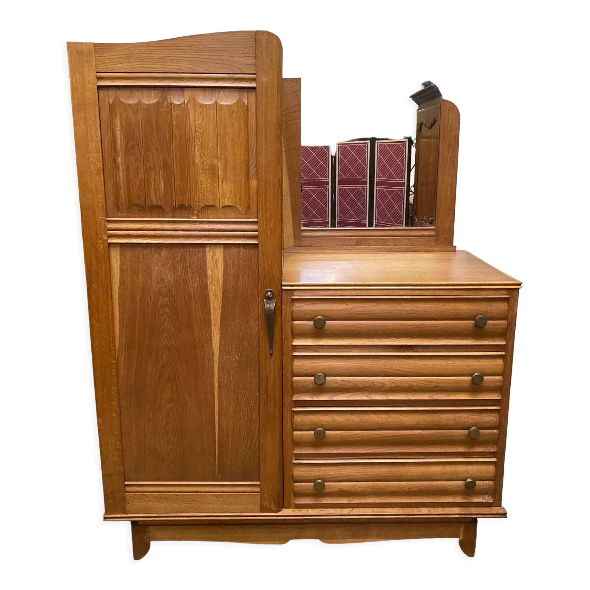 Asymmetrical wardrobe wardrobe Art-Deco style, 1930s