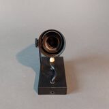 Modernist Lita 1960 wall lamp in black metal.