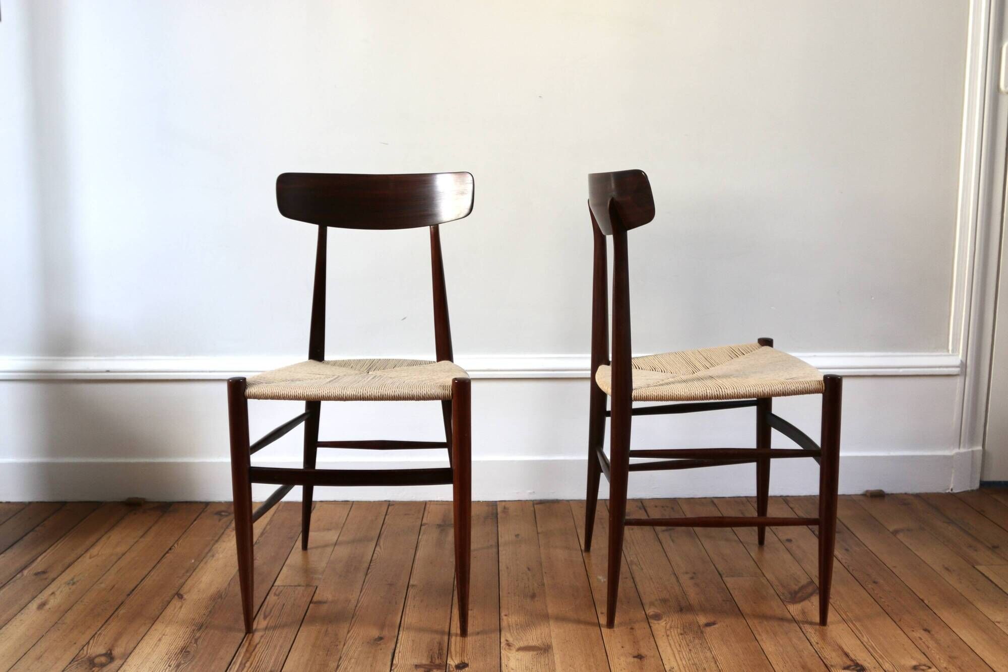 Rare set of 6 vintage Italian rope chairs by Eredi Marelli, 1950