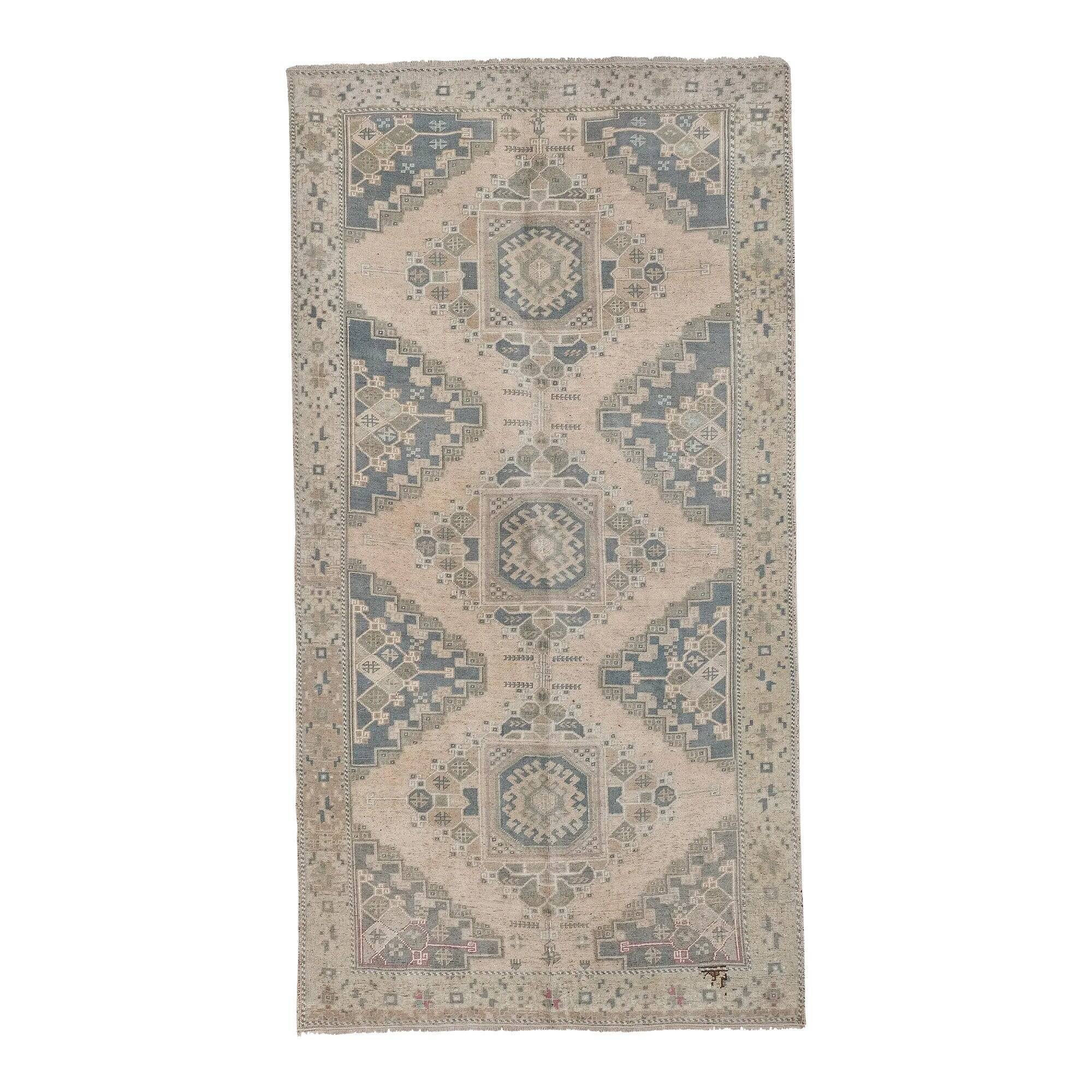 Vintage Turkish hallway rug 141x263 cm
