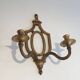 Golden Wrought Iron Wall Light with Oval Shield and Two Arms. French Work.