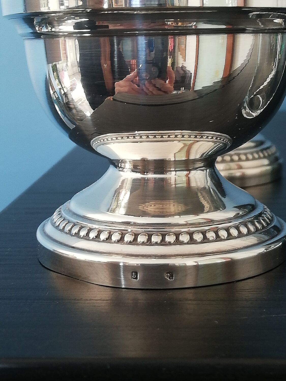 Silver-plated mustard pot