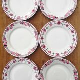 Old flat plates, in earthenware, Céranord St Amand factory