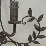 pair of grey patinated iron wall sconces
