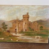 Tableau ancien huile sur panneau j.b maurice vecker (1896-1998) petit châte