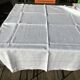 Square linen tablecloth fine days lines and squares